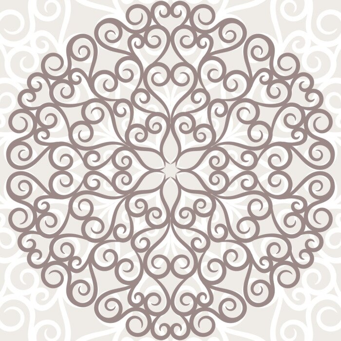 Sticker Krul patroon achtergrond. Sier-ronde kant.