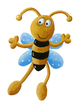 Sticker Lachende bijen cartoon afbeelding