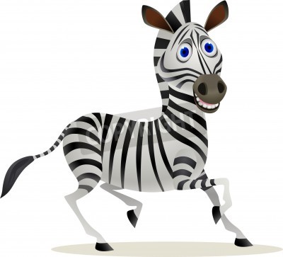 Sticker Lachende zebra met blauwe ogen