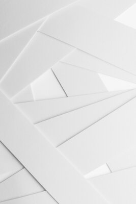 Lage geometrische compositie met witte elementen, abstracte achtergrond
