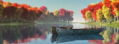 Sticker lago y Barcas