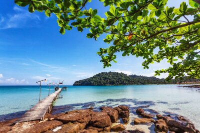 Landschap met een houten pier