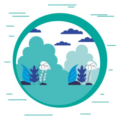 Sticker landschap natuur planten gebladerte sticker