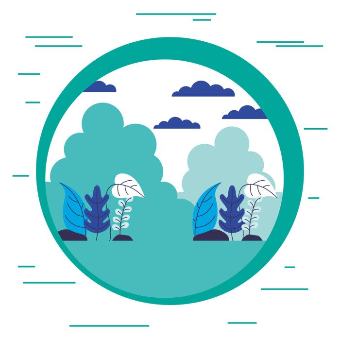 Sticker landschap natuur planten gebladerte sticker