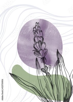 Sticker Lavendel abstractie