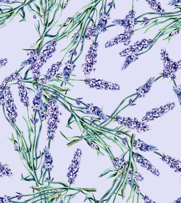 Behang Lavendelbloemen op paarse achtergrond