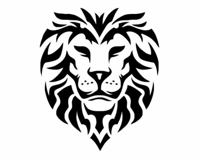 Leeuwen leeuwenkop afbeelding met onregelmatige lijnen