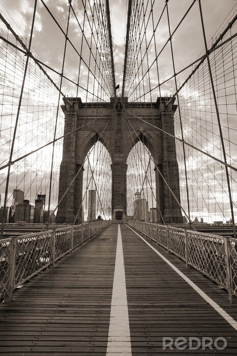 Sticker Lege Brooklyn Bridge bij nacht