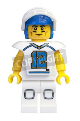 Sticker LEGO figuur van een American football speler