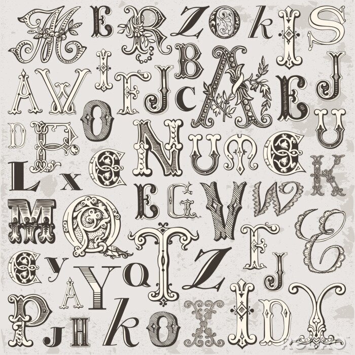 Sticker Lettres Vintage