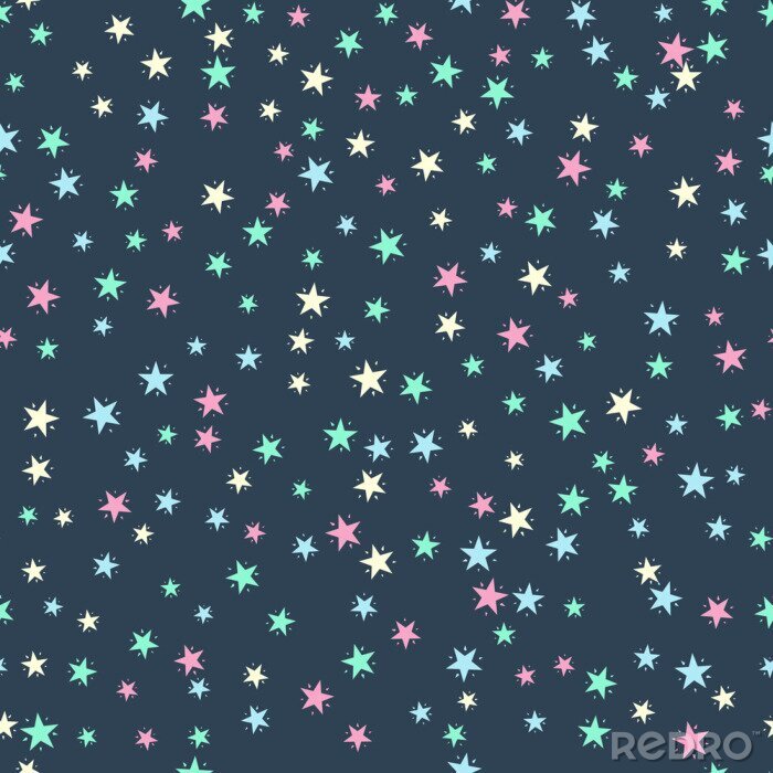 Sticker Leuk naadloos patroon met sterren.