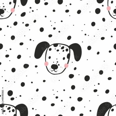 Sticker Leuke dalmatiërs op een stipachtergrond