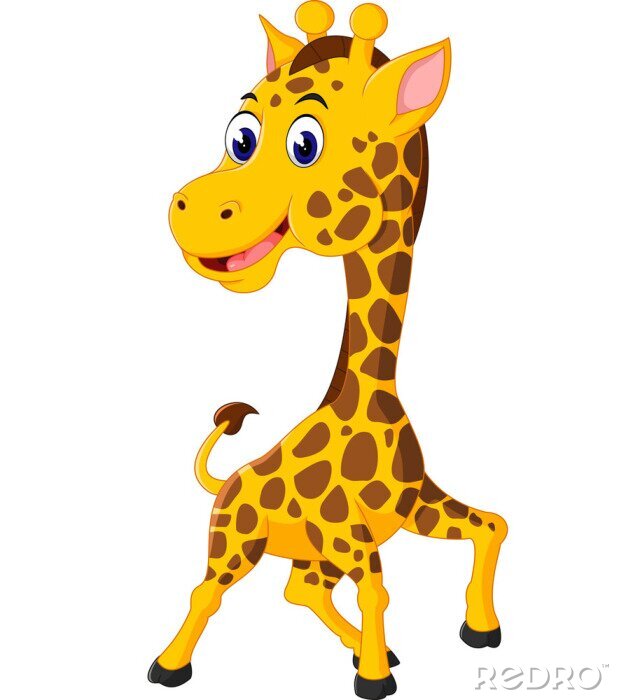 Sticker Leuke giraf cartoon illustratie