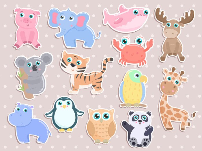 Sticker Leuke sticker set voor dieren