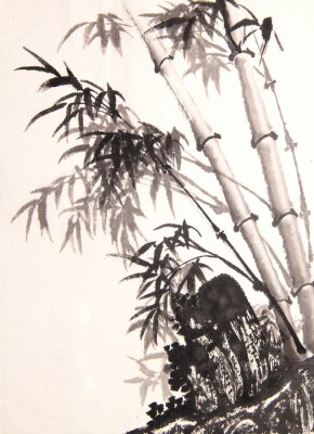 Lichte bamboe met donkere takken