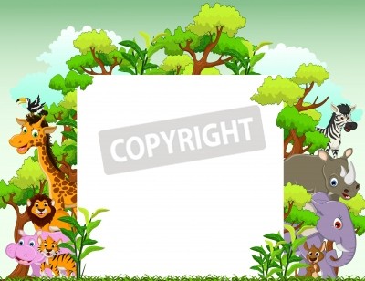 Sticker Lijst met tekeningen van dieren en bomen