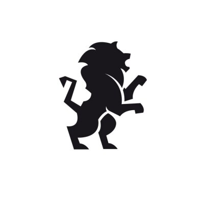 Sticker Lions logo zwart silhouet van een leeuw