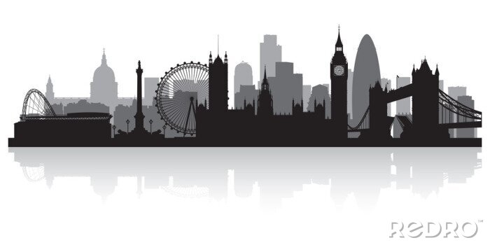 Sticker Londen in zwart-wit