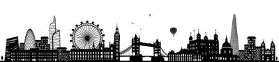 Sticker Londen Skyline schwarz