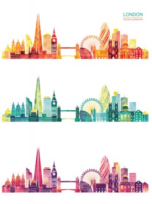 Behang Londen skyline. Vector illustratie