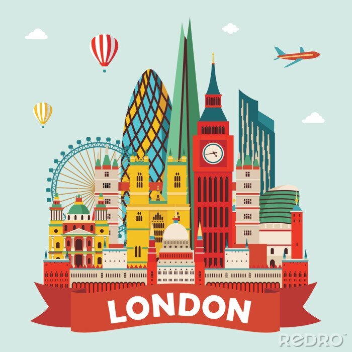 Sticker Londen. vector illustratie