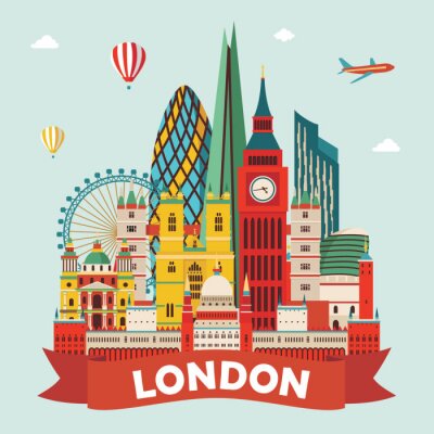 Sticker Londen. vector illustratie