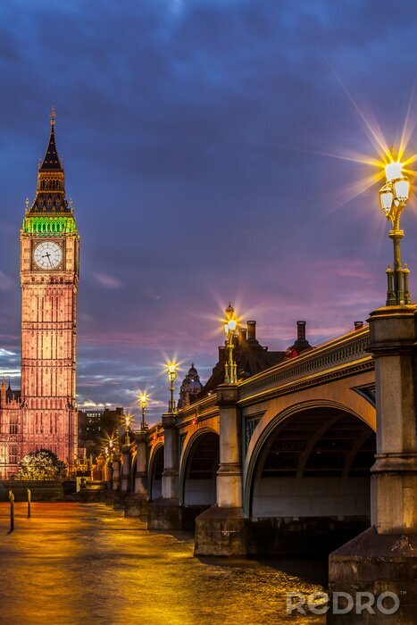 Sticker Londense architectuur in de avond