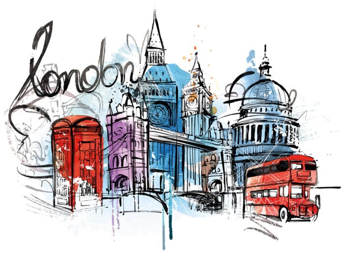 Sticker London City Sketch