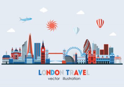 Sticker London gedetailleerde horizon. Vector illustratie - stock vector