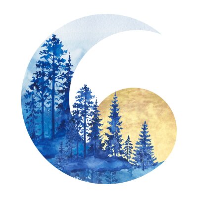 Sticker maan landschap