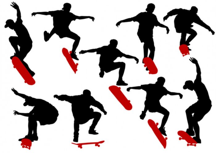 Sticker Man op skateboards