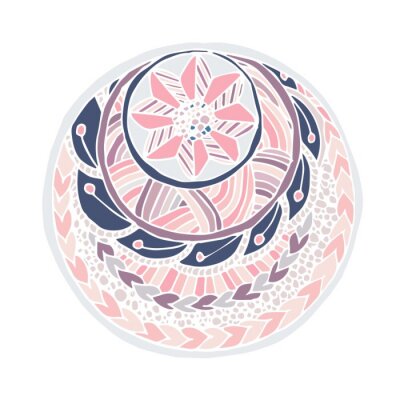 Sticker Mandala. Colorful hand drawn doodle art design element stock vector illustration for sticker, for web, for print
