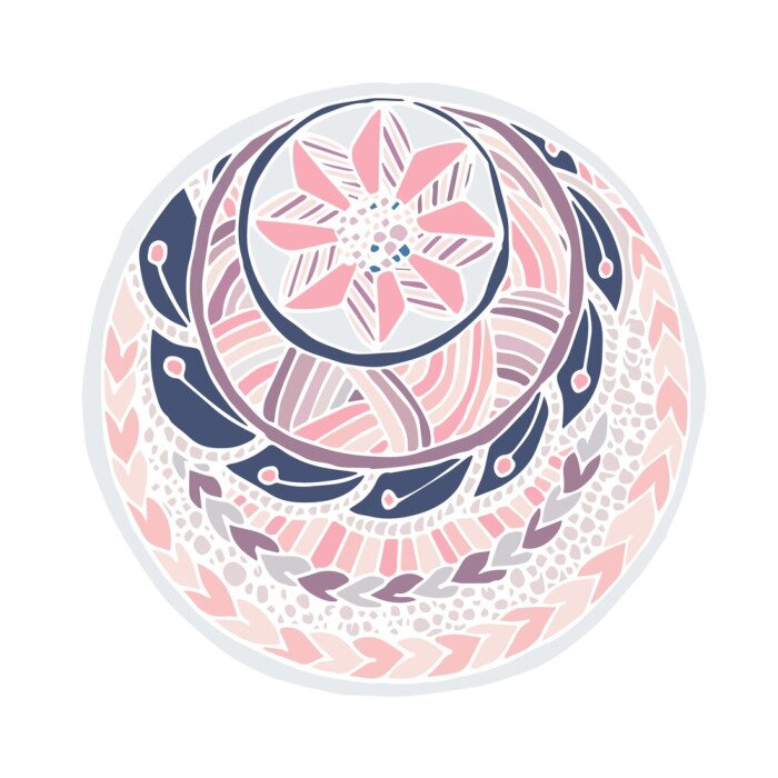 Sticker Mandala. Colorful hand drawn doodle art design element stock vector illustration for sticker, for web, for print
