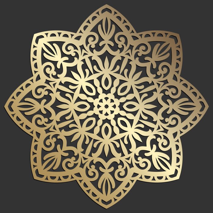 Sticker Mandala flower beautiful vector vintage decorative element oriental illustration. laser cut coaster design.