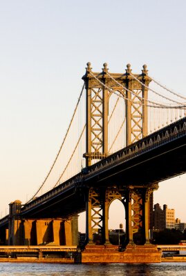Manhattan Bridge en zonsondergang