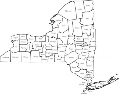 Sticker map of New York