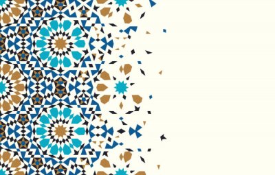 Sticker Marokko Disintegration Template. Islamitisch Mozaïekontwerp. Abstracte Achtergrond.