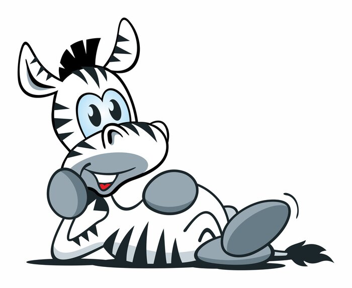 Sticker Mascot Zebra Laying