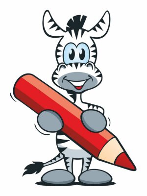 Sticker Mascot Zebra Red Pen
