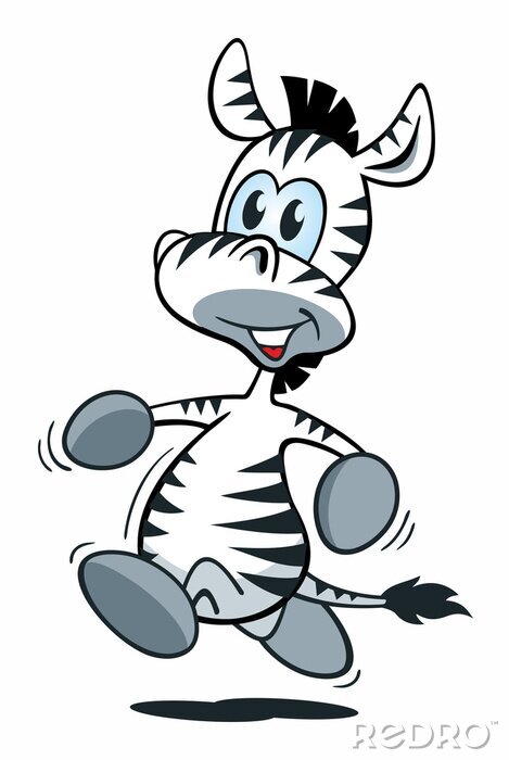 Sticker Mascot Zebra Running