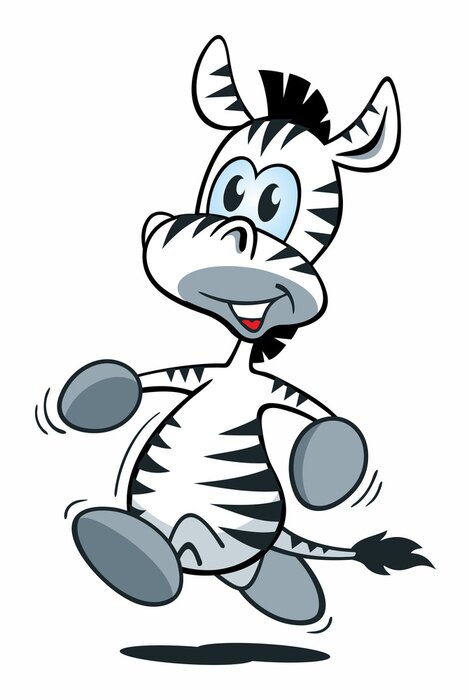 Sticker Mascot Zebra Running