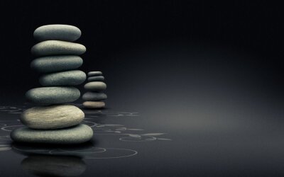 Sticker Meditation et ontspanning - ontwerp naturel moderne - fond noir