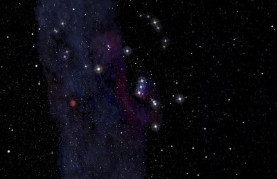 Met de opstelling van sterren in het sterrenbeeld Orion