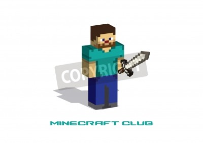 Sticker Minecraft-zwaardkarakter