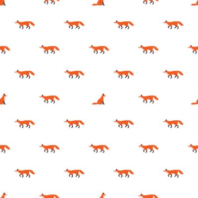 Behang Miniatuur vossen op een witte achtergrond