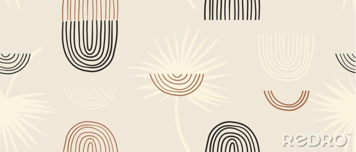 Sticker Minimalist contemporary aesthetic trendy pattern. Fashionable template for design.