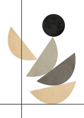 Sticker Minimalistisch geometrisch patroon op witte achtergrond