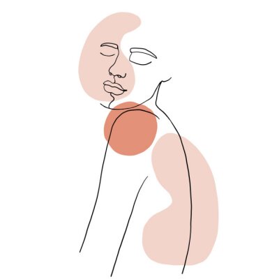 Poster Minimalistisch portret van een meisje