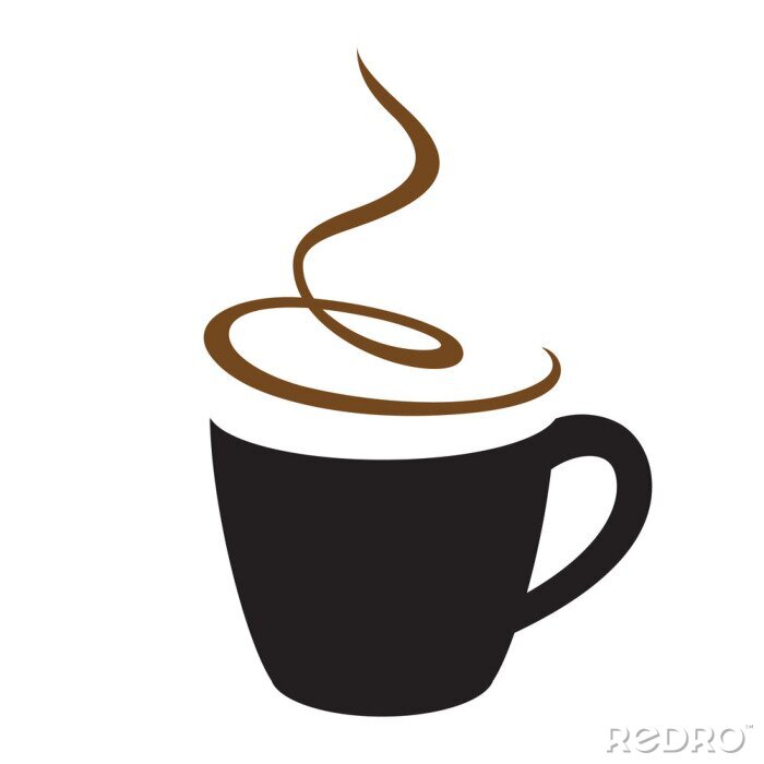 Sticker Minimalistische afbeeldingen met een kopje koffie