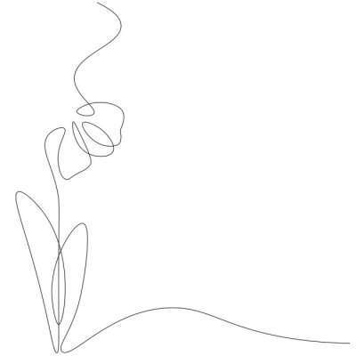 Sticker Minimalistische afbeeldingen met een zwarte lijn